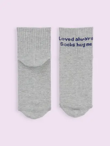 【3足1,100円】フロントメッセージアメリブショートソックス