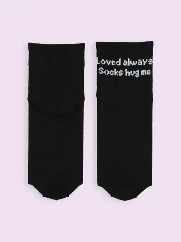 【3足1,100円】フロントメッセージアメリブショートソックス