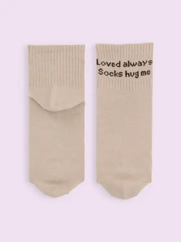 【3足1,100円】フロントメッセージアメリブショートソックス