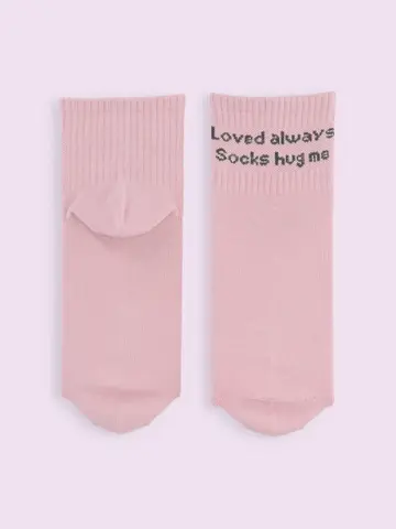 【3足1,100円】フロントメッセージアメリブショートソックス