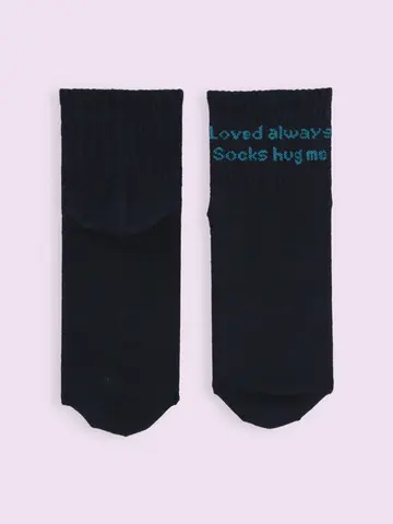 【3足1,100円】フロントメッセージアメリブショートソックス