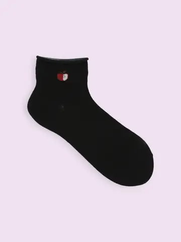 【3足1,100円】くるくるリンゴ柄ショートソックス