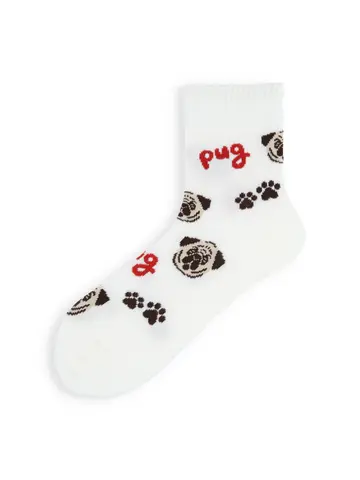【3足1,485円】I LOVE PUGショートソックス