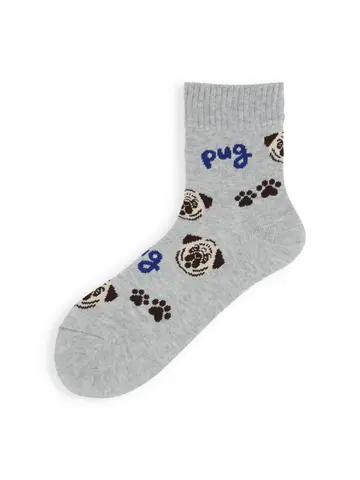 【3足1,485円】I LOVE PUGショートソックス