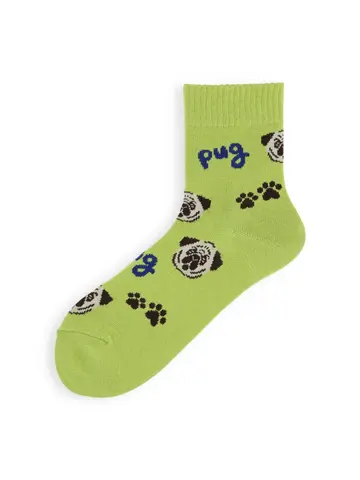 【3足1,485円】I LOVE PUGショートソックス