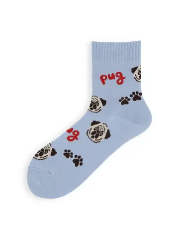 【3足1,485円】I LOVE PUGショートソックス