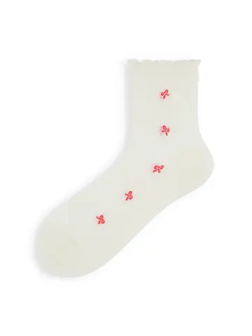 【3足1,485円】リボンメッシュショートソックス