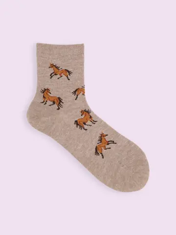 【3足1,386円】馬柄ショートソックス