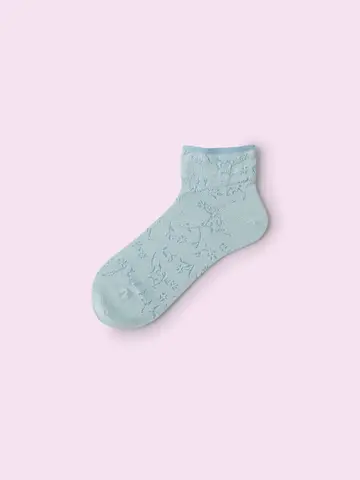 【3足¥1,000】フリル花柄ショートソックス