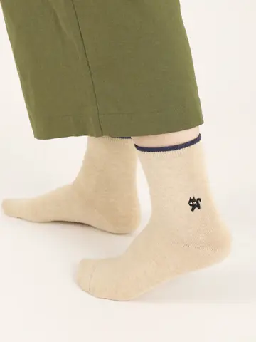 【3足1,386円】トップ切替刺繍ソックス