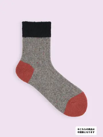 【3足1,386円】異素材三面切り替えソックス