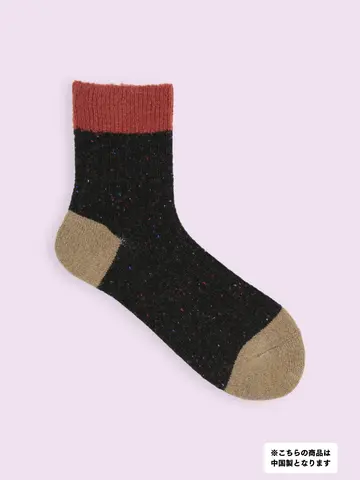 【3足1,386円】異素材三面切り替えソックス