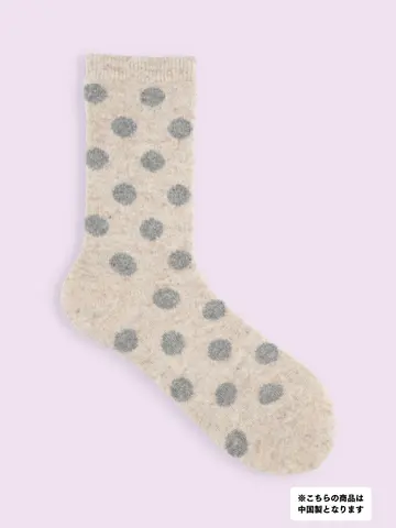 【3足1,386円】毛混 水玉柄ソックス