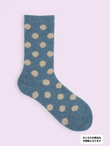 【3足1,386円】毛混 水玉柄ソックス