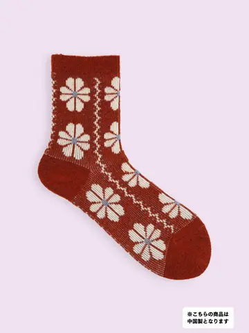 【3足1,386円】毛混タムレトロフリージアソックス