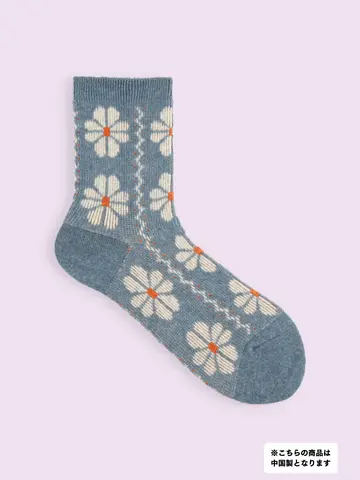 【3足1,386円】毛混タムレトロフリージアソックス