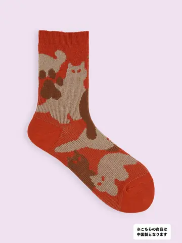 【3足1,386円】JQにゃんこカモフラ風ソックス
