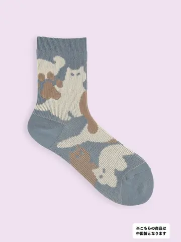 【3足1,386円】JQにゃんこカモフラ風ソックス