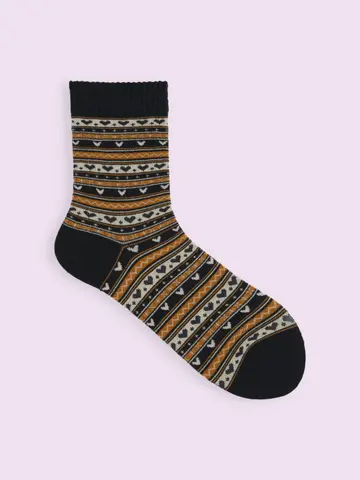 【3足1,386円】毛混 JQ風ハートニットソックス