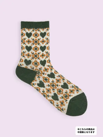 【3足1,386円】毛混タムハートJQソックス