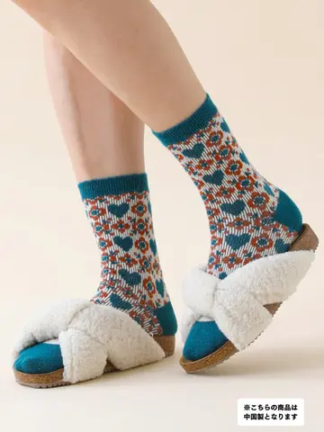 【3足1,386円】毛混タムハートJQソックス