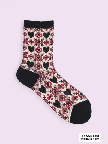 【3足1,386円】毛混タムハートJQソックス