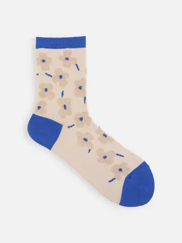 【Wpc.Patterns×靴下屋】フロートメリーフラワーロークルー