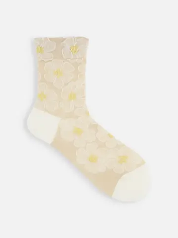 ゴムくちソフトフラワーフロートソックス