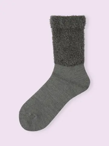 【3足1,386円】毛混トップ切替モールソックス