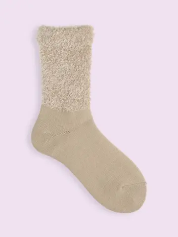 【3足1,386円】毛混トップ切替モールソックス