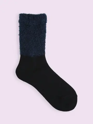 【3足¥1,100】毛混トップ切替モールソックス