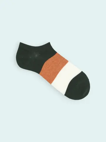 【3足1,386円】メンズ 太切替スニーカー用ソックス