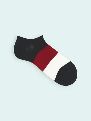 【3足1,386円】メンズ 太切替スニーカー用ソックス