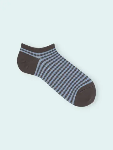 【3足1,386円】メンズミニチェックスニーカー用ソックス