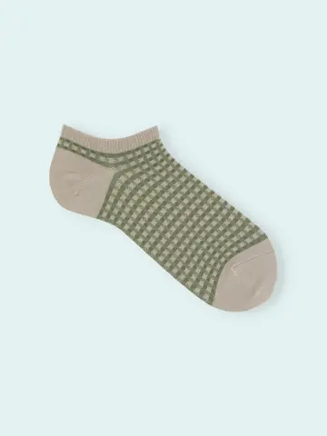 【3足1,386円】メンズミニチェックスニーカー用ソックス