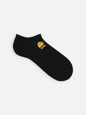 四国限定 バリィさん刺繍メンズスポーティ無地スニーカーソックス
