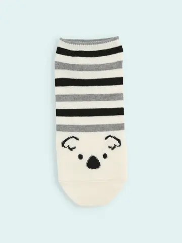 【3足1,386円】メンズ ブタさんコアラさんボーダースニーカー用ソックス