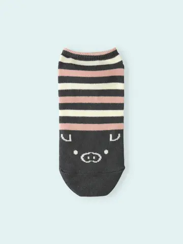 【3足1,386円】メンズ ブタさんコアラさんボーダースニーカー用ソックス