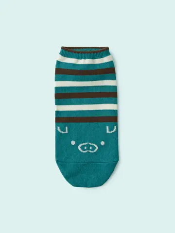 【3足1,386円】メンズ ブタさんコアラさんボーダースニーカー用ソックス