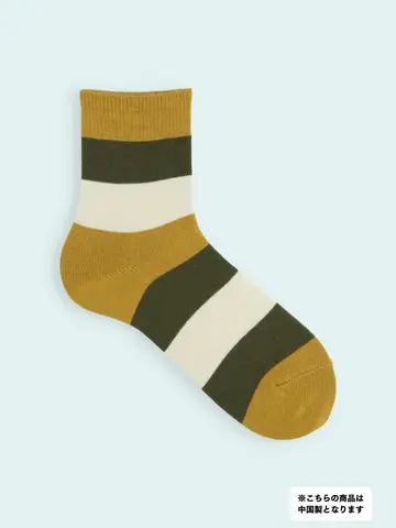 【3足1,386円】メンズ 太切替ショートソックス
