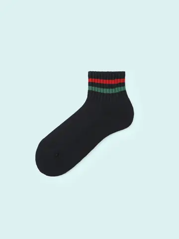 【3足1,386円】メンズ パイル2本ラインショートソックス