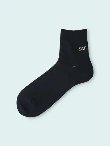 【3足1,386円】メンズ 1週間刺繍ショートソックス