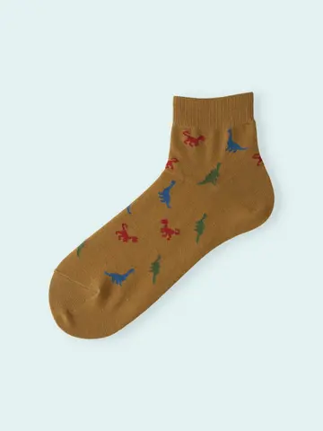 【3足1,386円】メンズ 恐竜柄ショートソックス