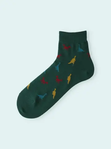 【3足1,386円】メンズ 恐竜柄ショートソックス