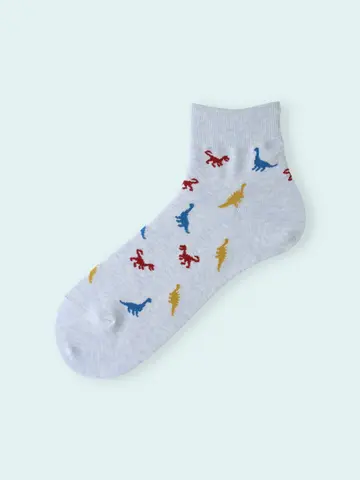 【3足1,386円】メンズ 恐竜柄ショートソックス