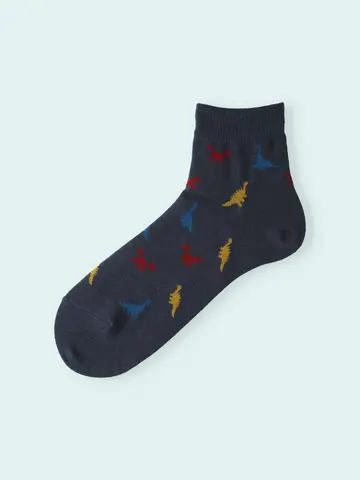【3足1,386円】メンズ 恐竜柄ショートソックス