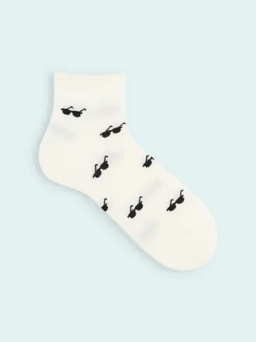 【3足1,386円】メンズ めがね柄ショートソックス