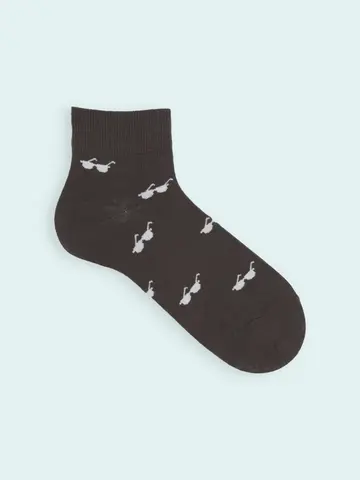 【3足1,386円】メンズ めがね柄ショートソックス