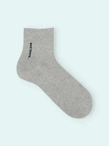 【3足1,386円】メンズリブ風ロゴ刺繍ショートソックス