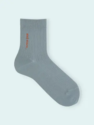 【3足1,386円】メンズリブ風ロゴ刺繍ショートソックス